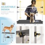 Adjustable Dog Grooming Table with Rubber Top