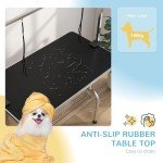 Adjustable Dog Grooming Table with Rubber Top