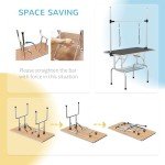 Adjustable Dog Grooming Table with Rubber Top