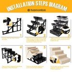Masthome 4-Step Dog Stairs with Non-Slip Cover