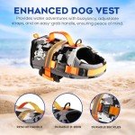 Paws Aboard Dog Life Jacket - Grey Camo Orange