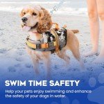 Paws Aboard Dog Life Jacket - Grey Camo Orange