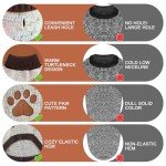 Turtleneck Dog Sweater with Brown Paw Pattern