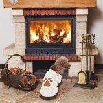 Turtleneck Dog Sweater with Brown Paw Pattern