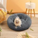 Fluffy Calming Donut Bed for Small Dogs & Cats
