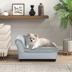 Pawhut Dog Couch Bed with Storage, Blue