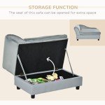Pawhut Dog Couch Bed with Storage, Blue