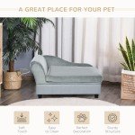 Pawhut Dog Couch Bed with Storage, Blue
