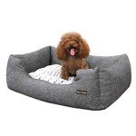 FEANDREA Reversible Dog Bed in Speckled Grey
