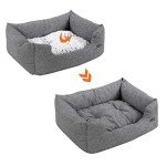 FEANDREA Reversible Dog Bed in Speckled Grey