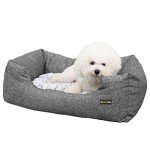 FEANDREA Reversible Dog Bed in Speckled Grey