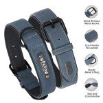 Personalized Soft Leather Dog Collar with Nameplate