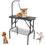 Foldable 32" Dog Grooming Table with Storage
