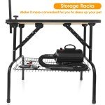 Foldable 32" Dog Grooming Table with Storage