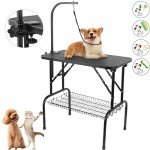 Foldable 32" Dog Grooming Table with Storage