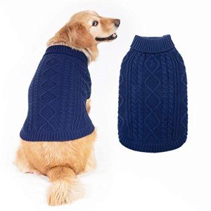 Cozy Cable Knit Dog Turtleneck Sweater