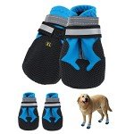 Waterproof Dog Boots with Reflective Straps - XL