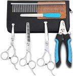 Dog Grooming Scissors Kit with Nail Clippers