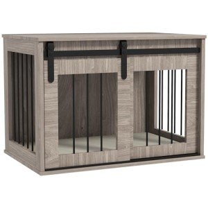 Stylish Dog Crate Furniture with Removable Cushion