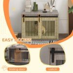 Stylish Dog Crate Furniture with Removable Cushion