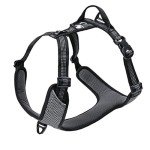 Adjustable Reflective No Pull Dog Harness - Black