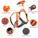 Adjustable Reflective No Pull Dog Harness - Black