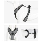 Adjustable Reflective No Pull Dog Harness - Black