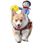 Cowboy Rider Dog Costume with Hat and Doll
