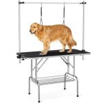 Yaheetech Adjustable Dog Grooming Table with Storage