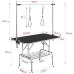 Yaheetech Adjustable Dog Grooming Table with Storage