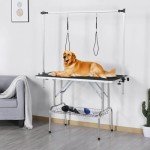 Yaheetech Adjustable Dog Grooming Table with Storage