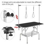 Yaheetech Adjustable Dog Grooming Table with Storage