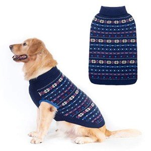 BINGPET Cozy Snowflake Dog Sweater Coat