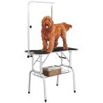 Adjustable Foldable Dog Grooming Table with Sling