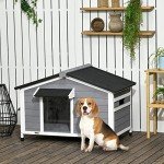 Elevated Wooden Dog Kennel with Openable Top