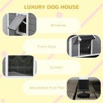 Elevated Wooden Dog Kennel with Openable Top