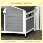 Elevated Wooden Dog Kennel with Openable Top