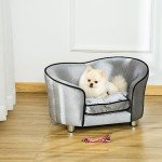 Mini Dog Sofa Bed with Washable Cushion and Pocket