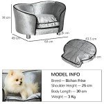 Mini Dog Sofa Bed with Washable Cushion and Pocket