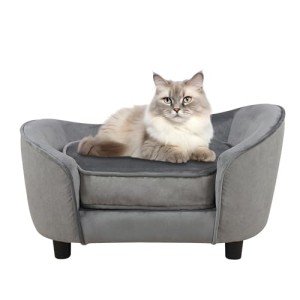 Stylish Small Dog Sofa Bed with Washable Cushion