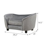 Stylish Small Dog Sofa Bed with Washable Cushion