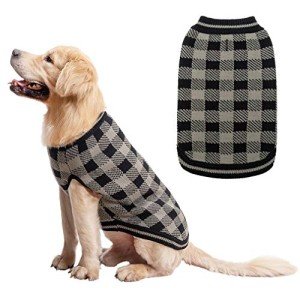 Classic Plaid Dog Sweater for Cold Weather