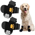 2 Pairs Anti-Slip Dog Socks with Adjustable Straps