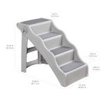 Foldable Dog Steps for Sofa and Bed - Grey