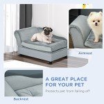 Light Grey Dog Sofa with Storage and Soft Cushion