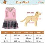BINGPET Plaid Dog Jumper Dress for Fall Winter
