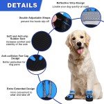 Waterproof Dog Boots with Reflective Straps - 4 Pack