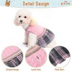 BINGPET Plaid Dog Jumper Dress for Fall Winter