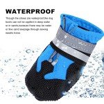 Waterproof Dog Boots with Reflective Straps - 4 Pack