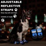 Waterproof Dog Boots with Reflective Straps - 4 Pack